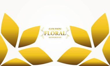 Altın yapraklı altın beyazı arka plan. Vektör çizimi. Reklam ve sunum için kullanılabilir.