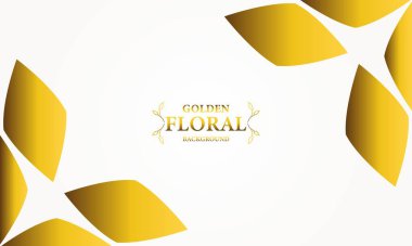 Altın yapraklı altın beyazı arka plan. Vektör çizimi. Reklam ve sunum için kullanılabilir.