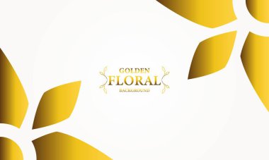 Altın yapraklı altın beyazı arka plan. Vektör çizimi. Reklam ve sunum için kullanılabilir.