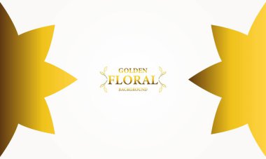 Altın yapraklı, soyut çiçek arkaplanı. Tasarımınız için vektör illüstrasyonu.