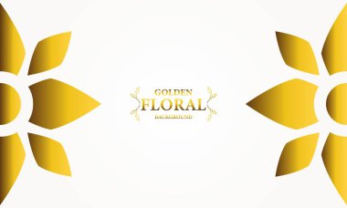 Altın yapraklı, soyut çiçek arkaplanı. Tasarımınız için vektör illüstrasyonu.