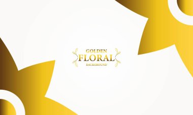 Altın yapraklı, soyut çiçek arkaplanı. Tasarımınız için vektör illüstrasyonu.