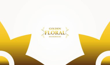 Altın yapraklı, soyut çiçek arkaplanı. Tasarımınız için vektör illüstrasyonu.