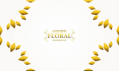 Altın yapraklı, soyut çiçek arkaplanı. Tasarımınız için vektör illüstrasyonu.