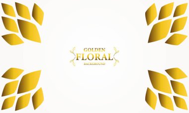 Altın yapraklı, soyut çiçek arkaplanı. Tasarımınız için vektör illüstrasyonu.