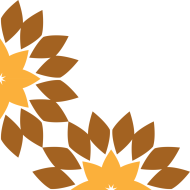 Kahverengi çiçek çerçevesi köşesi