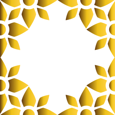 Güzel altın çiçekli çerçeve 