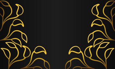 altın yaprak süslemesi siyah arkaplan