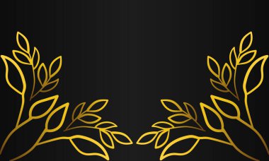 altın yaprak süslemesi siyah arkaplan