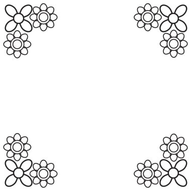 siyah ve beyaz çiçek çerçevesi