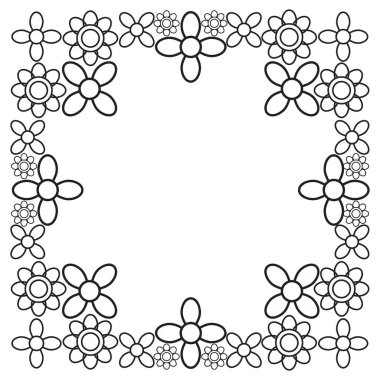 siyah ve beyaz çiçek çerçevesi