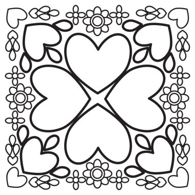 çiçek yaprakları ve yaprak boyama sayfası 