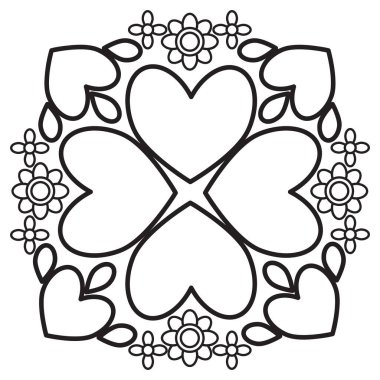 çiçek yaprakları ve yaprak boyama sayfası 