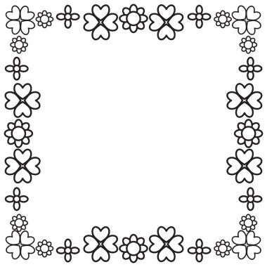 siyah ve beyaz çiçek çerçevesi