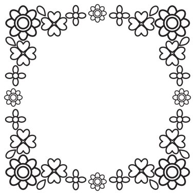 siyah ve beyaz çiçek çerçevesi