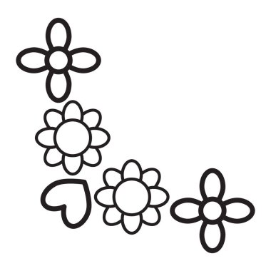 çiçek yaprakları kenar köşe tasarımı