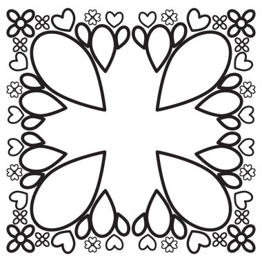 siyah ve beyaz çiçek çerçevesi