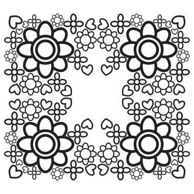 siyah ve beyaz çiçek çerçevesi