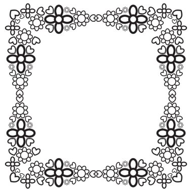 siyah ve beyaz çiçek çerçevesi