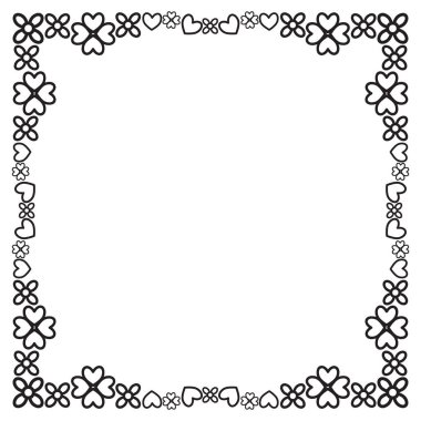 siyah ve beyaz çiçek çerçevesi