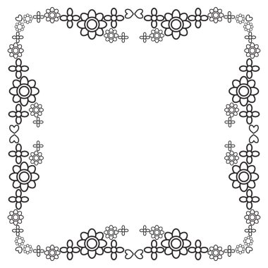 siyah ve beyaz çiçek çerçevesi