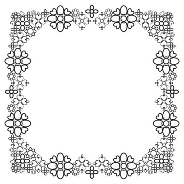 siyah ve beyaz çiçek çerçevesi