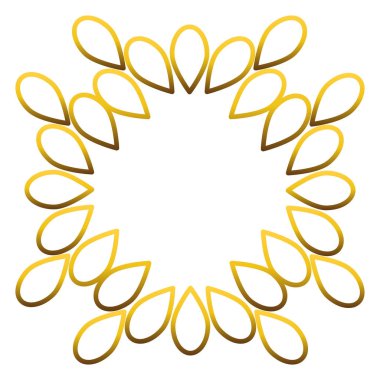 Altın çiçek dekorasyonu tasarımı. Beyaz bir arka planda. Tasarım ögesi.