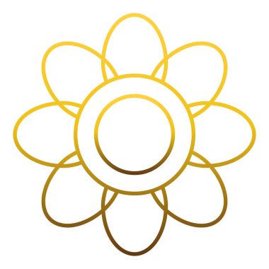 Altın çiçek dekorasyonu tasarımı. Beyaz bir arka planda. Tasarım ögesi.