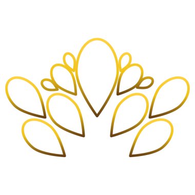 Altın çiçek dekorasyonu tasarımı. Beyaz bir arka planda. Tasarım ögesi.