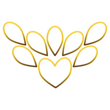 Altın çiçek dekorasyonu tasarımı. Beyaz bir arka planda. Tasarım ögesi.