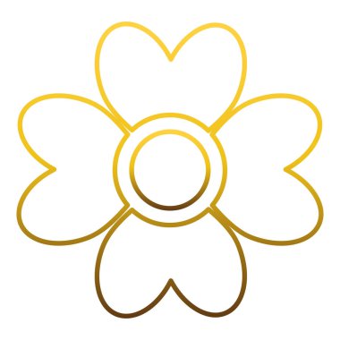 Altın çiçek dekorasyonu tasarımı. Beyaz bir arka planda. Tasarım ögesi.