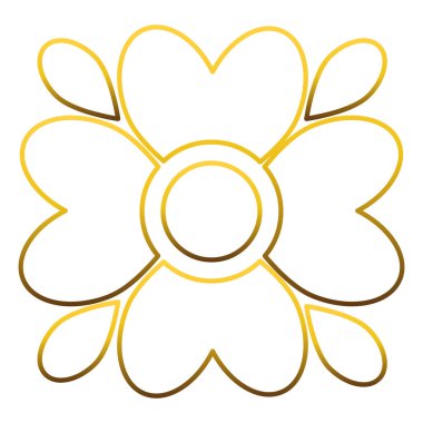 Altın çiçek dekorasyonu tasarımı. Beyaz bir arka planda. Tasarım ögesi.