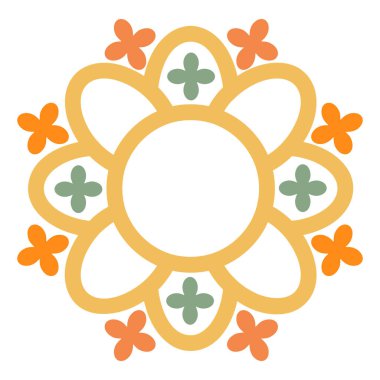 Beyaz arkaplanda renkli çiçek çizimi tasarımı