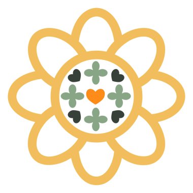 Beyaz arkaplanda renkli çiçek çizimi tasarımı