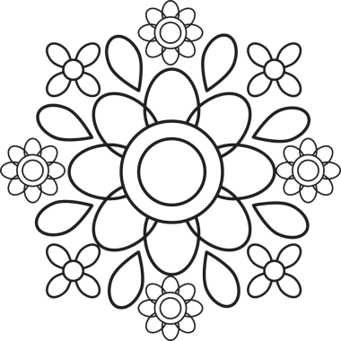 çiçek yaprakları ve yaprak boyama sayfası 