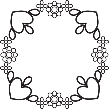 çiçek yaprakları ve yaprak boyama sayfası 