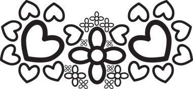 özetlenmiş çiçek yaprakları ve yaprak çerçeve dekorasyonu