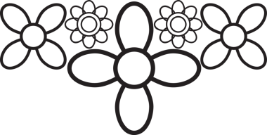 özetlenmiş çiçek yaprakları ve yaprak çerçeve dekorasyonu