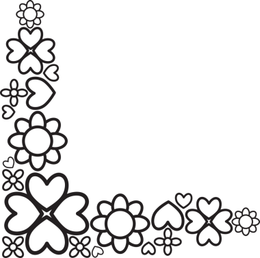 çiçek yaprakları kenar köşe tasarımı