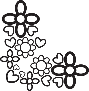 çiçek yaprakları kenar köşe tasarımı