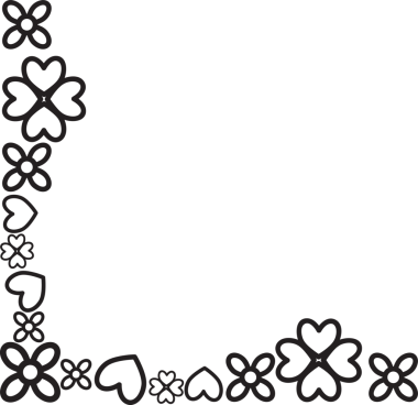 çiçek yaprakları kenar köşe tasarımı