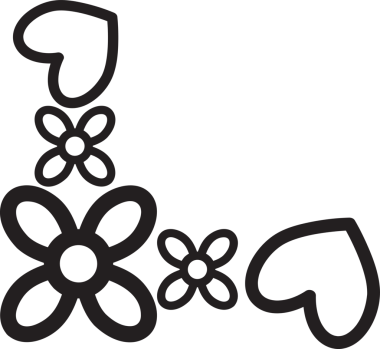 çiçek yaprakları kenar köşe tasarımı