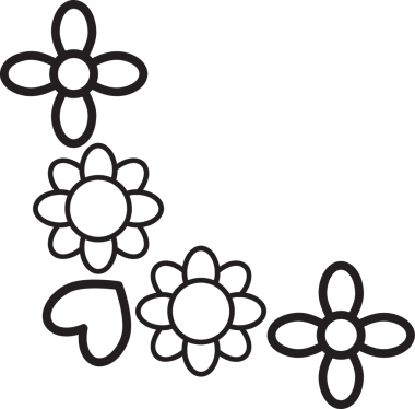 çiçek yaprakları kenar köşe tasarımı