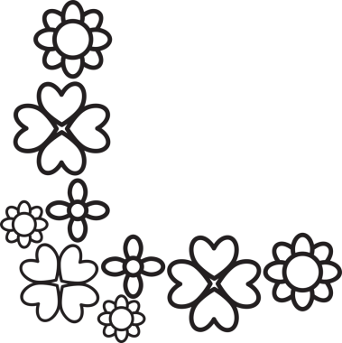 çiçek yaprakları kenar köşe tasarımı