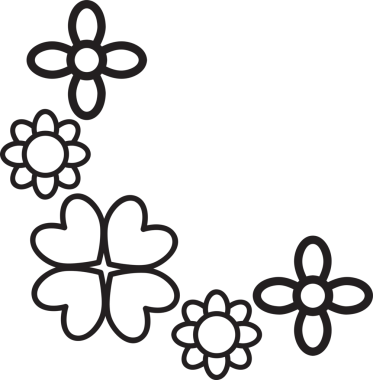 çiçek yaprakları kenar köşe tasarımı