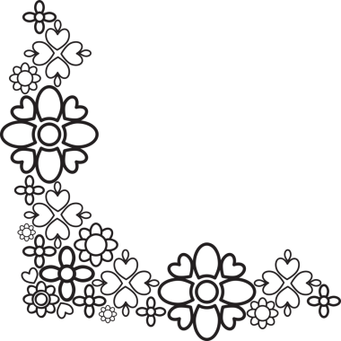 çiçek yaprakları kenar köşe tasarımı