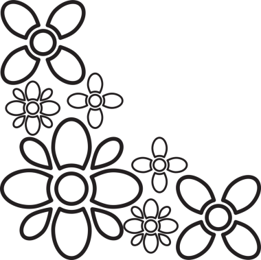 çiçek yaprakları kenar köşe tasarımı