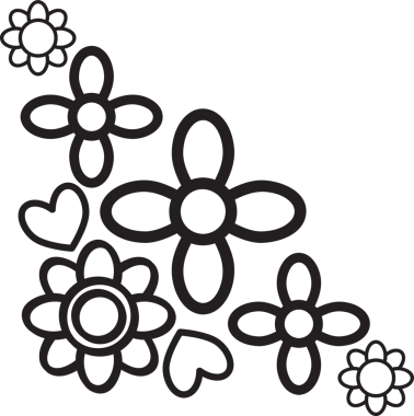 çiçek yaprakları kenar köşe tasarımı