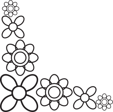 çiçek yaprakları kenar köşe tasarımı