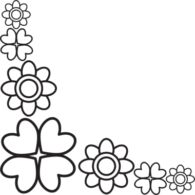 çiçek yaprakları kenar köşe tasarımı